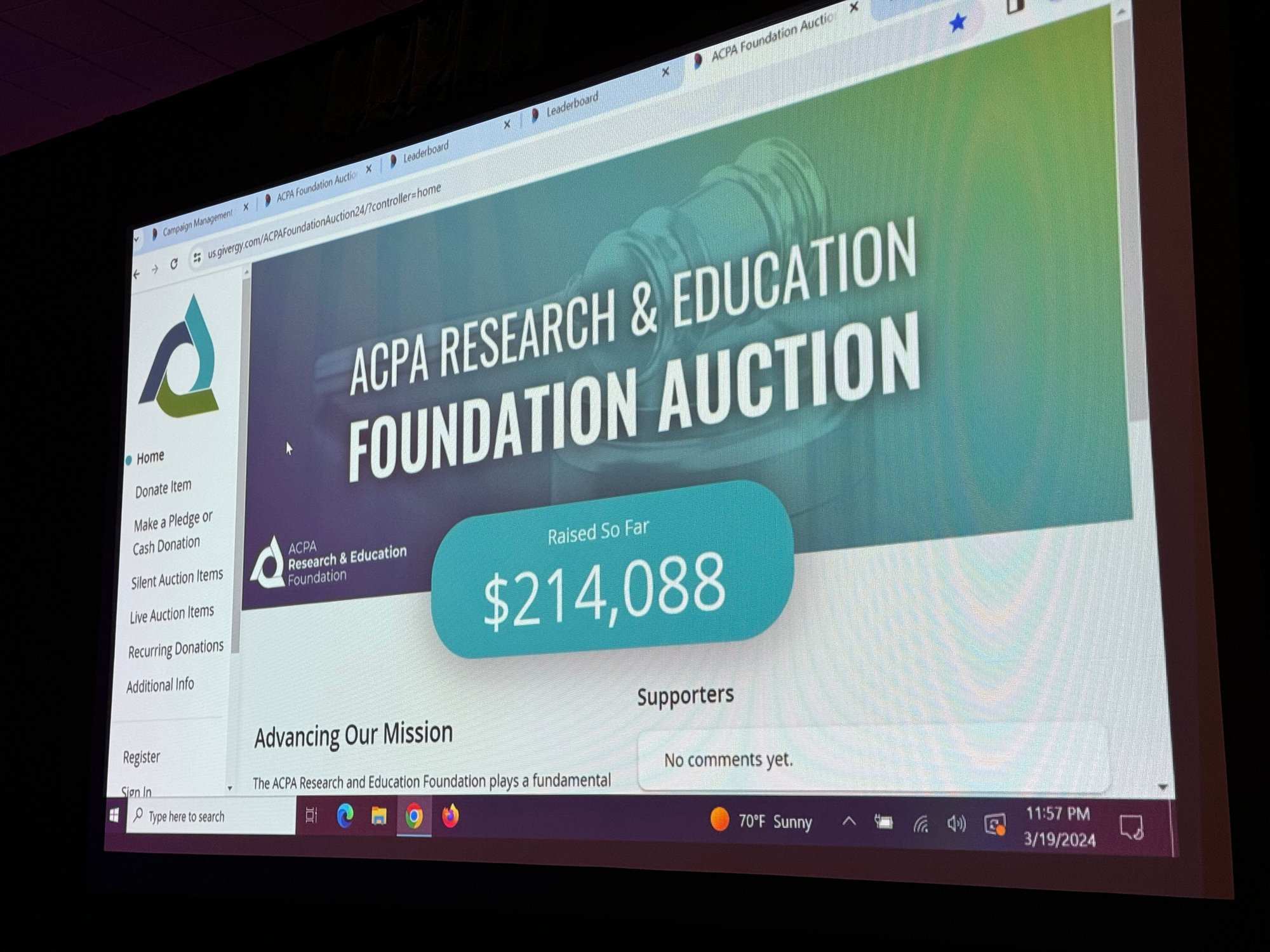 Annual Business Meeting | Auction Totalizer